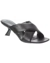 Ferragamo Black Lambskin Crossover Slip-on Heels In Black