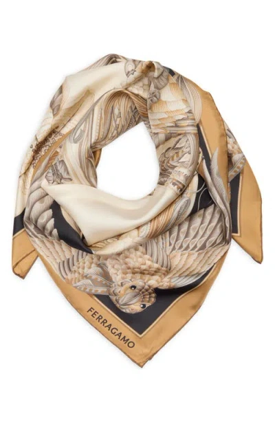 Ferragamo Amazzonia Silk Scarf In Brown