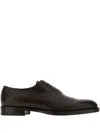 Ferragamo Dark Brown Leather Amber Lace-up Shoes In Brown
