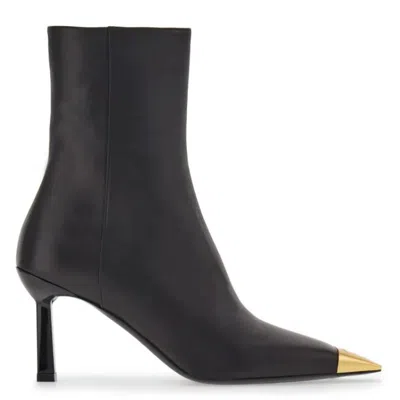 Ferragamo Amelia 70 Leather Ankle Boots In Black