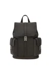 Ferragamo Ammered Leather Utility Backpack In Brown