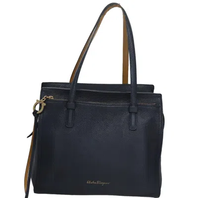 Pre-owned Ferragamo Amy Leather Tote Bag () In Blue