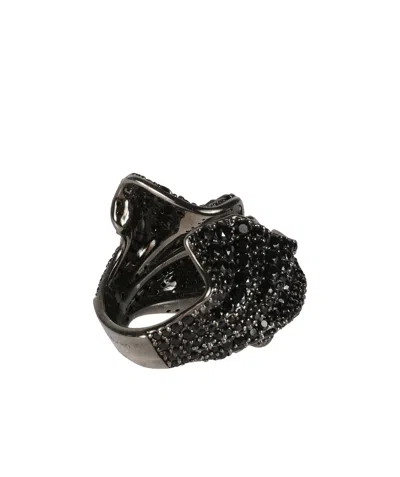 Ferragamo An Drape Embellished Ring In Black