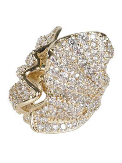 Ferragamo An Drape Str Embellished Ring In Gold