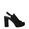 Ferragamo Ancona Suede Platform Sandal In Black