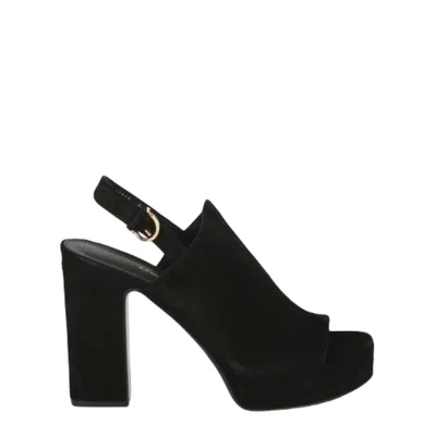 Ferragamo Ancona Suede Platform Sandal In Black