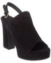 Ferragamo Ancona Suede Platform Sandal In Black