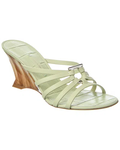 Ferragamo Anemone Leather Wedge Sandal In Multi