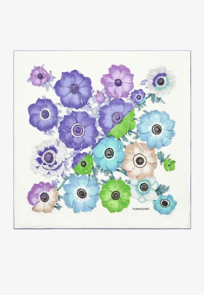 FERRAGAMO ANEMONE PRINT SILK SCARF