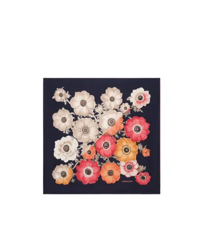 FERRAGAMO ANEMONE PRINTED SILK SCARF