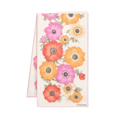 FERRAGAMO ANEMONE PRINTED SILK SCARF