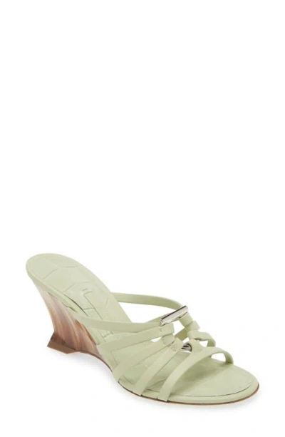 Ferragamo Anemone Wedge Sandal In Sage