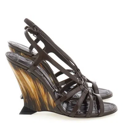 Ferragamo Anemone X5 Wedge Sandals In Black