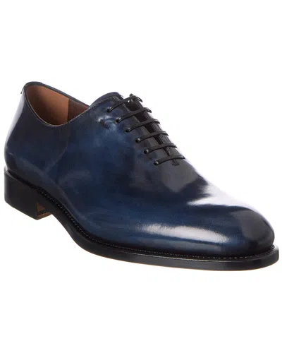 Ferragamo Angiolo Leather Oxford In Blue