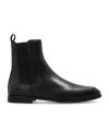 Ferragamo Pointed Toe Ankle Boots With Elastic Side Panels In Black