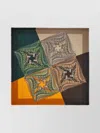 Ferragamo Animal And Paisley Motif Fringed Square Scarf In Multi