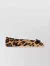 Ferragamo Animal Print Bow Detail Flat Sole Ballerina