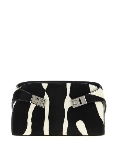 Ferragamo Animal-print Buckle Clutch Bag In Multi