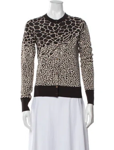 Pre-owned Ferragamo Animal Print Crew Neck Sweater In Multicolor