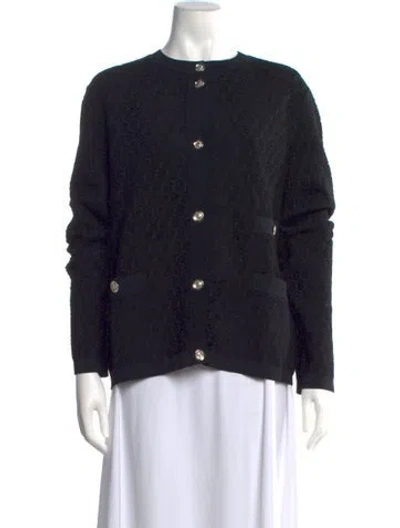 Pre-owned Ferragamo Animal Print Crew Neck Sweater W/ Tags In Blue