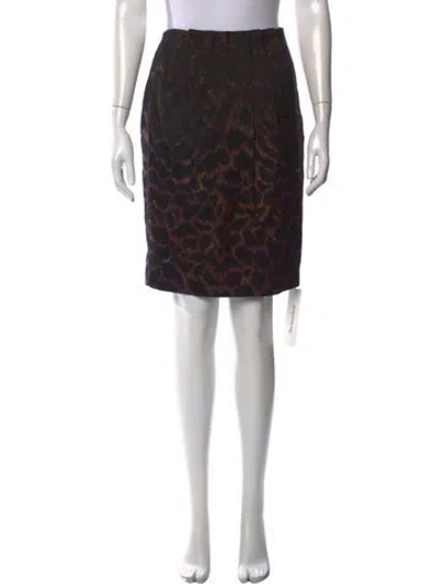 Pre-owned Ferragamo Animal Print Knee-length Skirt In Black