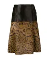 Ferragamo Animal Print Midi Skirt In Brown