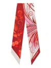 Ferragamo Fuchsia Red Printed Bandana Scarf In Multicolour