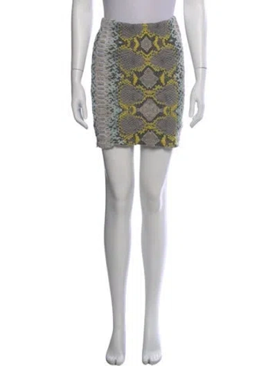 Pre-owned Ferragamo Animal Print Mini Skirt In Gray