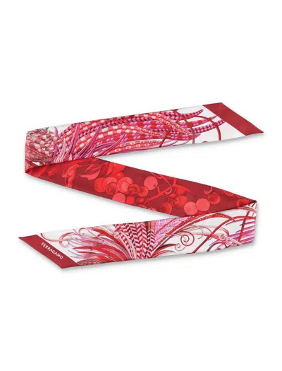 Ferragamo Animals Print Mini Bandeau In Ivory/fuchsia