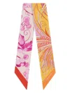 Ferragamo Mini Animal Print Bandeau Scarf In Orange
