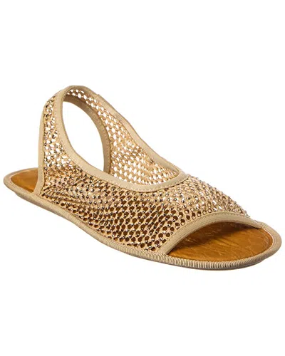 Ferragamo Anio Crystal Mesh Slingback Sandal In Brown
