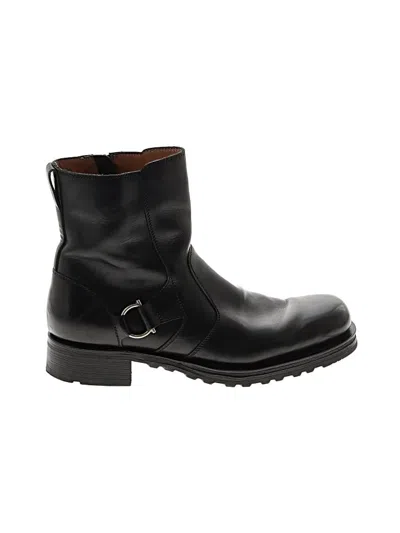 Pre-owned Ferragamo Ankle Boots In Black
