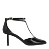 Ferragamo Lysandra Patent T-strap Stiletto Pumps In Black