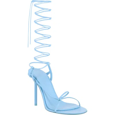 Ferragamo Ankle Wrap Sandal In Blue