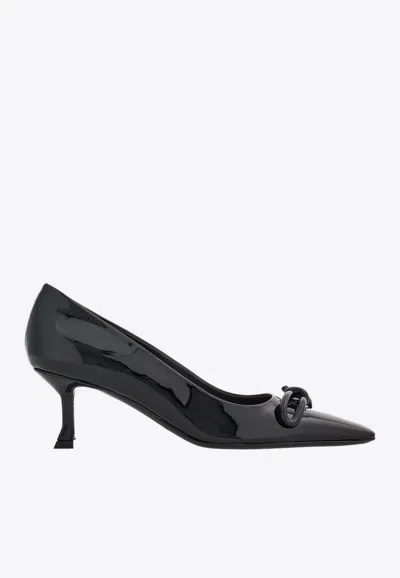 Ferragamo Annie Patent Knot Pumps In Black