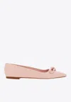 Ferragamo Annie Ballet Flats In Patent Leather In Pink