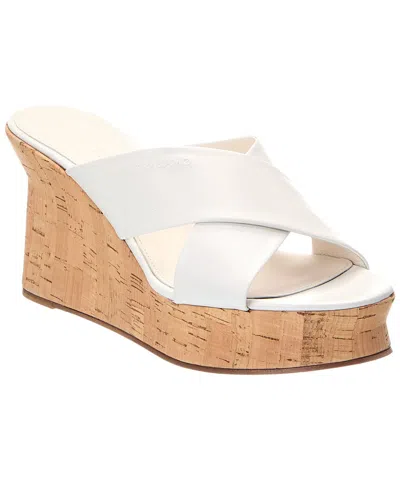 Ferragamo Ant 70 Nappa Wedge Sandals In White