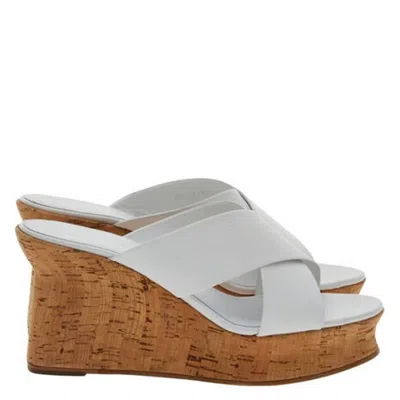 Ferragamo Ant 70 Nappa Wedge Sandals In ["white"]