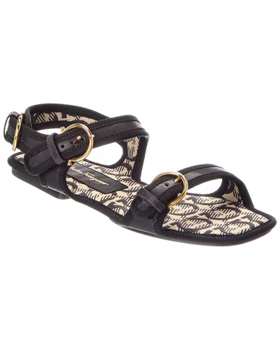Ferragamo Anteo Leather Flat Sandal In Multi