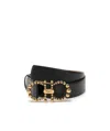 Ferragamo Antique Making Of Old Plate Buckle Belt In Black