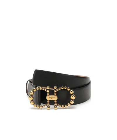 Ferragamo Antique Making Of Old Plate Buckle Belt In Black