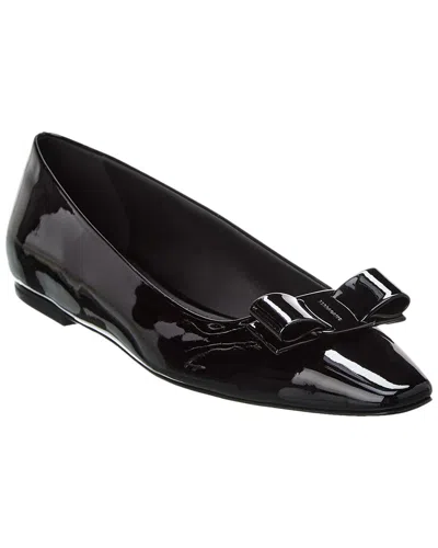 Ferragamo Anz 1 Patent Flat In Black