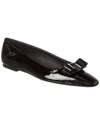 Ferragamo Salvatore  Ballerina Flats With Luxurious Lambskin Upper And Signature Buckle Detail In Black