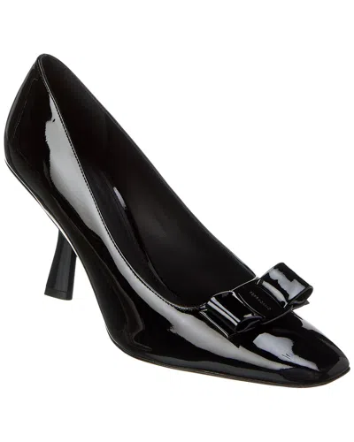 Ferragamo Anz Bow Patent Pump In Black