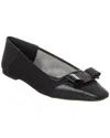Ferragamo Anz Mesh & Leather Flat In Black