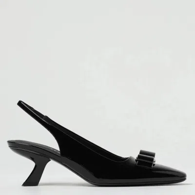 Ferragamo Anz Patent Bow Slingback Pumps In Black