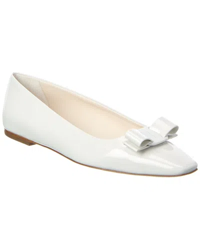 Ferragamo Anz Patent Flat In White