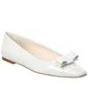 Ferragamo Anz Patent Flat In White