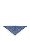 Ferragamo Arabesque Print Triangle Scarf In Blue