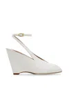 Ferragamo Wedge-heeled Platform Sandals In White